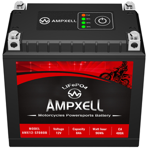 Powersports Battery 12V Lithium Battery CCA240 8Ah BatteryLead-<b>free</b> Light <b>Weight</b> for Car and Motorcycle AMX12-80FQ 12.8v Starti - Product Image 1
