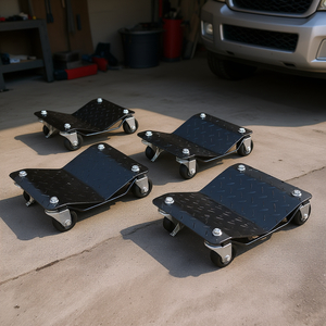 Chariot de manutention robuste 4 pièces pour pneus de voiture, capacité 2722 kg, pour déplacer voitures, camions et remorques - Product Image 2