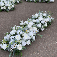 Mesa de espuma floral artificial, decoración de boda, flores artificiales, fila de flores artificiales decorativas, flor artificial Wed