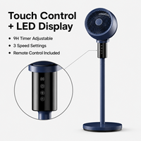 Ventilateur sur pied avec support magnétique, écran LCD numérique ultra silencieux, pliable, avec support pour téléphone, logo personnalisé, pour patio et jardin