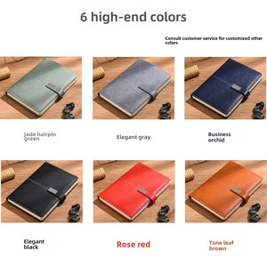 Carnet de notes personnalisé en cuir A5 avec couverture rigide, impression UV, ensemble cadeau de bureau, journal de marque pour entreprise - Product Image 5