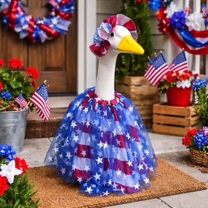 Ensemble robe à carreaux gingham pour la fête de la indépendance avec jupe bouffante et chapeau amusant pour festival de jardin original - Product Image 3