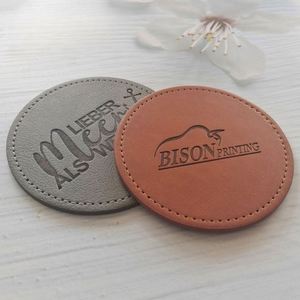 Custom Durable PU Leather Coasters-Modern Silk Screen Printed Drink Coasters for Coffee Tea & Corporate Promotional <b>Gifts</b> - Product Image 4