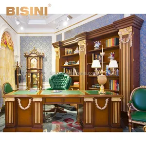 Kualitas Tinggi Reproduksi Klasik Louis XV Gilt Ukiran Kayu Biro Plat Meja Kantor - Product Image 1