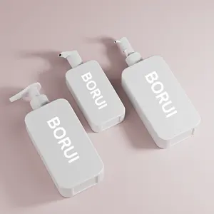 250ml 350ml 500ml HDPE Lotion Pump Cosmetics Quadratische Shampoo flaschen Spender Flüssig seifen verpackung Kunststoff Shampoo flasche