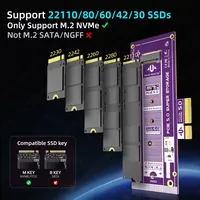 JEYI Kartu Adaptor PCIe 5.0 ke M.2 NVMe 128Gbps Kecepatan Ultra Tinggi Didukung Slot x4 x8 x16 Siap Pakai 22110 2280 2260 2242 2230 SSD OEM