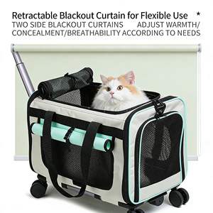 Sac de transport pour animaux de compagnie de style nouveau, grande capacité, bagages à roulettes, roues à 360 degrés, sac d'extérieur pour chats et petits chiens - Product Image 3