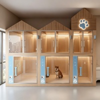 Conception d'intérieur sur mesure de haute qualité pour hôtel pour animaux, étagères de présentation haut de gamme pour animalerie, mobilier de salle d'exposition avec éclairage, rénovation de magasin