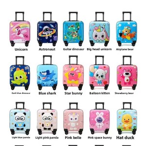 Kotak hadiah kapasitas besar, kotak hadiah murid taman kanak-kanak, koper troli kartun modis Spinner anti air 18 inci kapasitas besar - Product Image 1