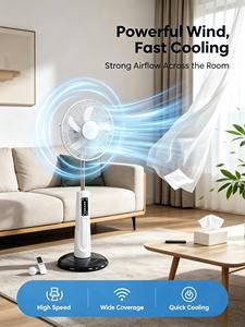Ventilateur électrique commercial tendance avec panneau solaire, coffret cadeau, ventilateur rafraîchisseur d'air solaire, ventilateur à batterie solaire - Product Image 2