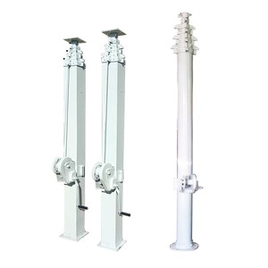 Torre Telescopica Manuale in Alluminio Bianco da 8m, 10m, 12m, 15m, 18m per Telecomunicazioni, con Carico Utile 5-80kg, 6-8 Sezioni, Albero a Manovella - Product Image 2