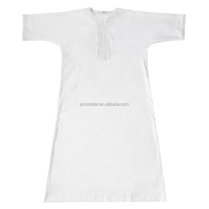 بروميستار تخفيضات كبيرة فاخر بيع بالجملة عربي إسلامي رجال مطرزة قطن بوليستر قفطان جيوب جانبية ثوب رجالي على طراز الكويت - Product Image 5