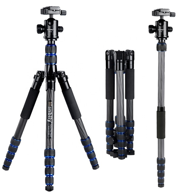 Manbily 5 Sections 61.4" Carbon Fiber Tripod Ball Head DSLR Camera Tripod Monopod