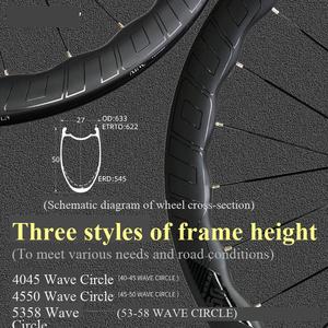 Xe đạp đường sợi carbon bánh xe đặt 700C đường xe đạp ĐĨA PHANH rim phanh trung tâm ĐĨA PHANH 36t Trọng lượng nhẹ Áo gió Ratchet - Product Image 3