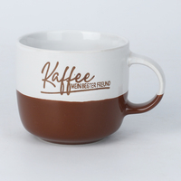 Tasse à café nordique en céramique demi-émaillée avec motif Kaffee, 4 couleurs, pour coffret cadeau