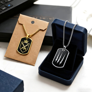 Ciondoli con emblema in oro nero personalizzati <span class=keywords><strong>accessori</strong></span> per collo stile tendenza da gioco per collana per animali domestici catena sportiva e membri delle forze armate - Product Image 6