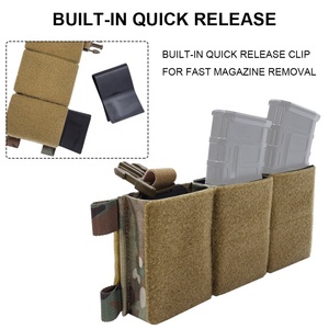 SINAIRSOFT Tactical Triple Magazine Pouch <b>Hook</b> Loop Panel for 5.56 7.62 Mag Pouches Tactical Placard Chest Rig - Product Image 4