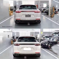 Pour Panamera Turbo 2017+ 971, embouts d'échappement carrés, embouts de silencieux quadruples, acier inoxydable 304, argent brossé noir