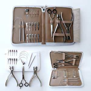 High Quality Surgical Grade Stainless Steel Hair <b>Extension</b> Pliers Kit for Hair Stylists Silver Polish Finish Custom Brand - Product Image 1
