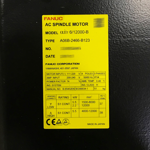 FANUC A06B-2466-B123 A06B-1230-K466 # Nuevo Motor de Husillo Servo AC Original S0S, Piezas para PLC - Product Image 2