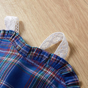 Artículos Más Vendidos, Vestidos de Princesa con Encaje a Cuadros Estilo Coreano para Niñas, Vestidos de Verano con Encaje y Tirantes - Product Image 4