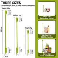 Ensemble de spatules en silicone réutilisables 3 en 1, mini-cuillère et grattoir de qualité alimentaire pour la cuisine et les flacons de beauté, 3 tailles