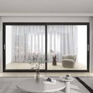 Portes coulissantes en aluminium modernes et écoénergétiques BALOM, portes coulissantes doubles vitrées pour terrasse extérieure pour la maison - Product Image 2