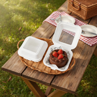 ETpack Bagasse biodégradable en papier de canne à sucre Boîte à lunch de 4 pouces Gâteau Alimentaire Hamburger Jetable Cupcakes Pulp Material Packaging