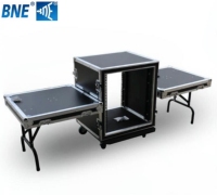 Rack portable étanche 2 portes 2 niveaux en contreplaqué 4U~26U avec roulettes pour équipement audio DJ, karaoké et scène