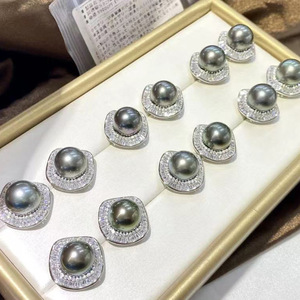 Pendientes de Perlas DIY S925 Blancas con Soporte Hueco para Disimular Orejas, con Cuentas Redondas de 10-11 mm, Accesorio de Moda 2021 - Product Image 4