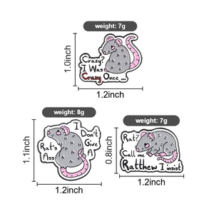 Broche en émail souris amusante et originale, citation humoristique, broche de rat, badge pour <span class=keywords><strong>sac</strong></span> à <span class=keywords><strong>dos</strong></span> et revers, bijou fantaisie, cadeau pour amis - Product Image 6