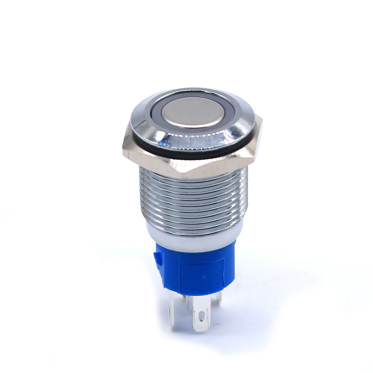 Momentary Ring Led Push Button Switch 22mm 4screw Terminals Flat Round Head No-off Push Button Switch