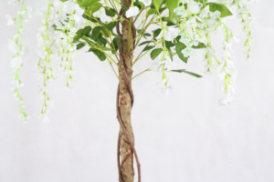 Arbre artificiel <span class=keywords><strong>de</strong></span> glycine <span class=keywords><strong>en</strong></span> bois naturel à prix d'usine, fleurs <span class=keywords><strong>de</strong></span> glycine artificielles roses, blanches et violettes à vendre - Product Image 3