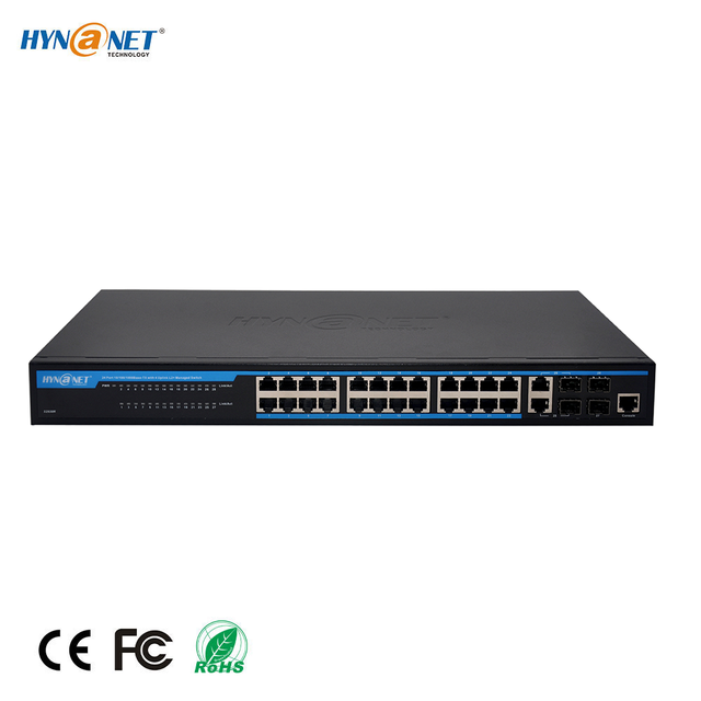 Layer2 24 Ports*1G Managed Switch + 4 X 1 Gbps Combo Ports (RJ45/SFP)  + 2 X 1 Gbps SFP Ethernet Ports Uplink  for Wireless