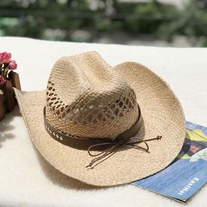 2023 Hot Selling Wholesale Custom Brand Name <b>Straw</b> Cowboy <b>Hat</b> with 3D Embroidery for Outdoor Travel Fishing Ski & Party - Product Image 2