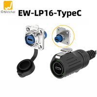Câble adaptateur USB Type-C mâle/femelle en cuivre durable IP67 pour transfert de données et d'alimentation haute vitesse E-Weichat EW-LP16-Type-C 3A