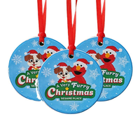 Ornements en céramique personnalisés en gros pour sublimation, ronds et en forme de cœur, pour la décoration de Noël DIY