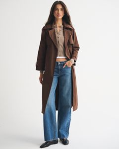LE DUO Gabardina Versátil con Cinturón para Mujer, Abrigo Largo Cruzado de Manga Larga Resistente al Viento - Product Image 3