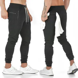 Высококачественные хлопковые черные длинные спортивные тренировочные спортивные брюки для фитнеса мужские обтягивающие брюки для бега для мужчин