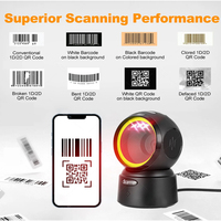 Lecteur de codes-barres de bureau filaire et sans fil BT 1D/2D, lecteur de codes QR pour système de point de vente