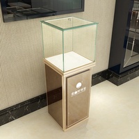 Vitrine moderne verrouillable, étanche, en verre, avec éclairage LED, logo personnalisable pour le stockage de bijoux, vente au détail