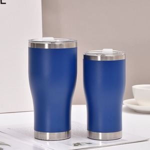 20oz Powder Coated Curved Tumbler <b>Double</b> <b>Wall</b> Vacuum Insulated Stainless Steel Mug with 2in1 Lid Straw - Product Image 5