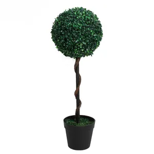 Atacado árvore de natal com bolas verdes-Folhas de greenry topiary bonsai, planta, grama, árvore, artificial para decoração interna e externa