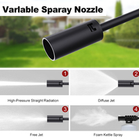 EAFC Pistolet de lavage de voiture sans fil portable 150 PSI avec batterie rechargeable 20000 mAh*2, pulvérisateur de mousse et filtre à eau pour le lavage de voiture