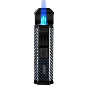 New Three Fire Direct Impact Carbon Fiber Cigar Lighter Torch Kitchen Outdoor Lighter