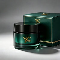 YC OEM Bouteille de soin de la peau givrée haut de gamme personnalisée, Pot en verre cosmétique multicolore