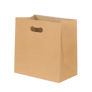 Günstige Kraft Papiertüte Benutzer definiertes Logo Papier Einkaufstasche Griff Hersteller Tasche Kraft papier