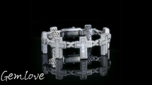 Erkek lüks ince iç içe yüzük in 9K/14K/18K altın ile Lab yetiştirilen Diamonds buzlu Out Hip Hop tarzı özel mektup küba yüzükler - Product Image 6