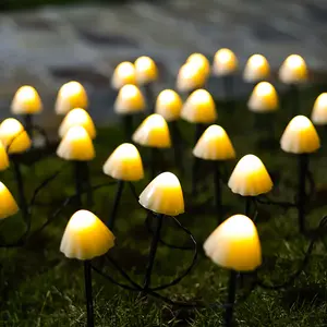 Outdoor Waterdichte Tuin Pathway Decor Lamp Mini Solar Led Fairy Grondpen Paddestoel String Gazon Licht