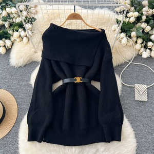 Elegante Maglione Stile Dea con Vita Stretta e Spalle Scoperte - Primavera - Product Image 4
